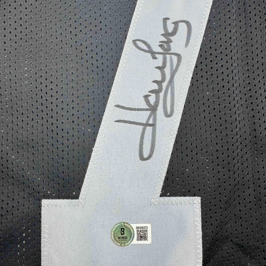 Autographed/Signed Howie Long Oakland White Football Jersey Beckett BAS COA