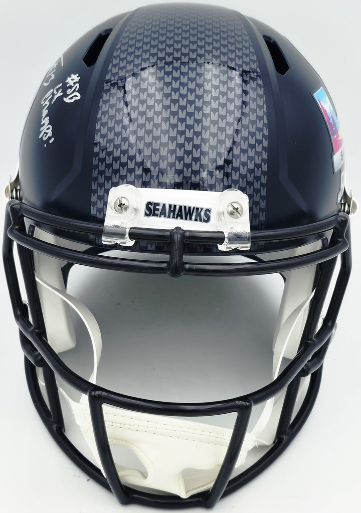 Ernest Jones IV Auto Seahawks Blue Full Sz SB LX Champions Logo Speed Rep