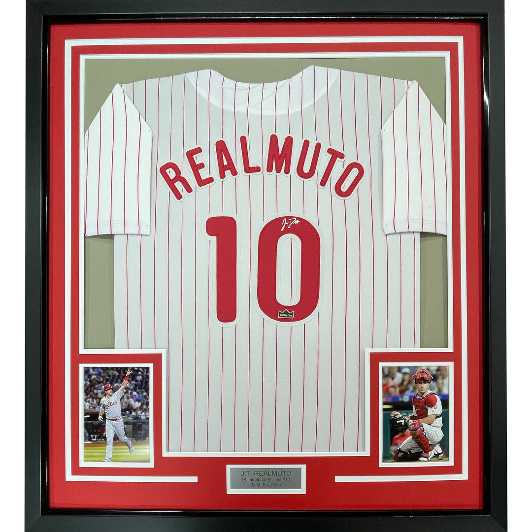 Framed Facsimile Autographed JT J.T. Realmuto 33x42 Reprint Laser Auto Jersey
