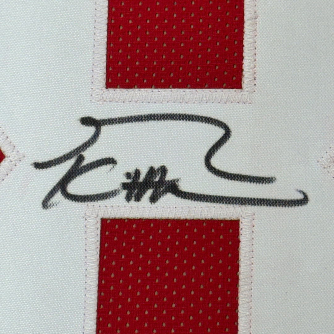 Framed Signed George Kittle 35x39 San Francisco Red Jersey BAS COA