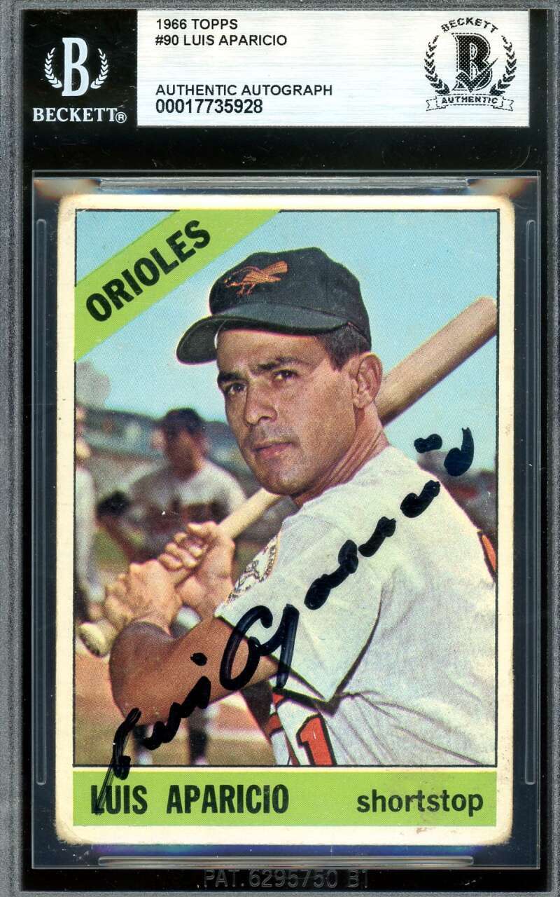 Luis Aparicio Beckett BAS Signed 1966 Topps Autograph
