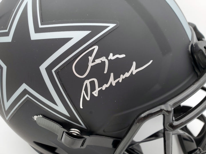 Roger Staubach Auto Eclipse Black Cowboys Full Size Authentic Spd Helmet Beckett