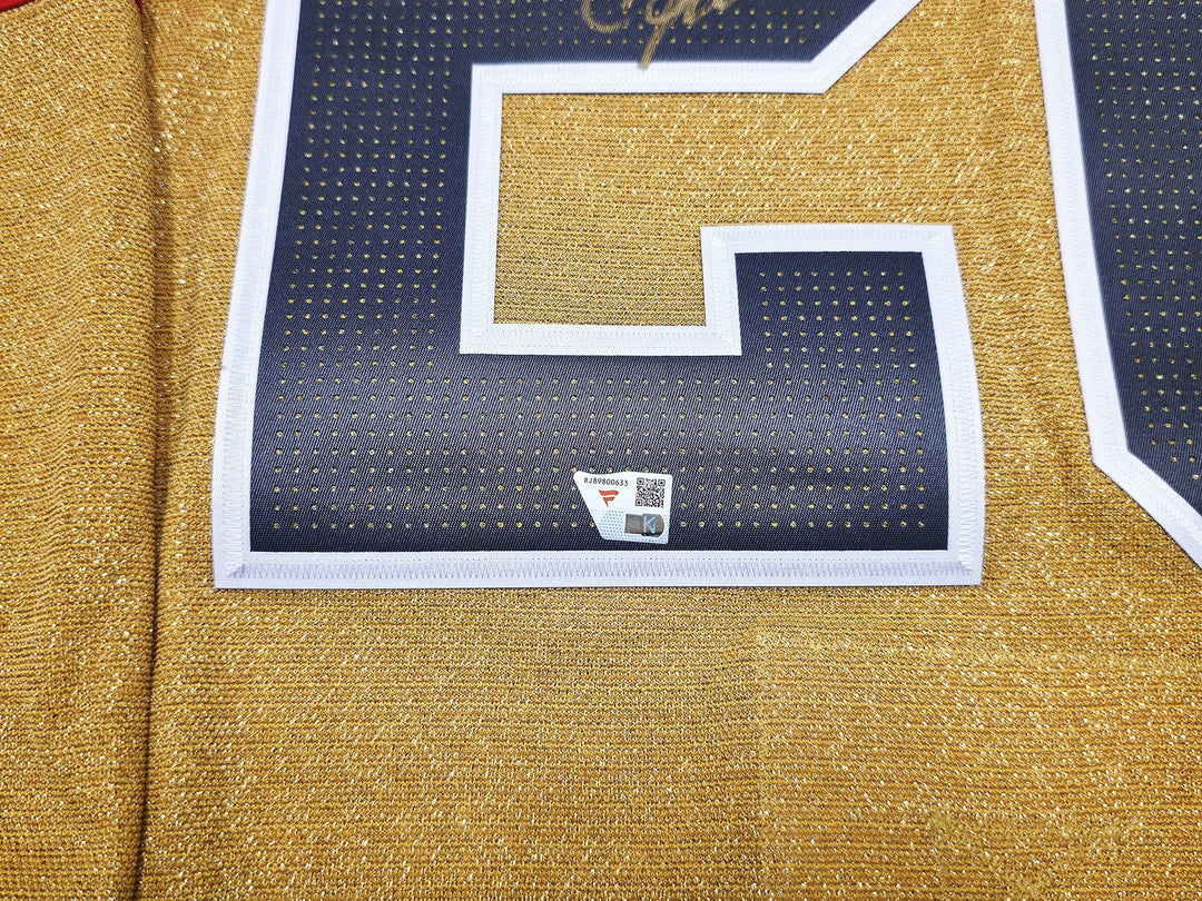 Golden Knights Chandler Stephenson Auto Gold Adidas 2023 Stanley Cup Jersey 52