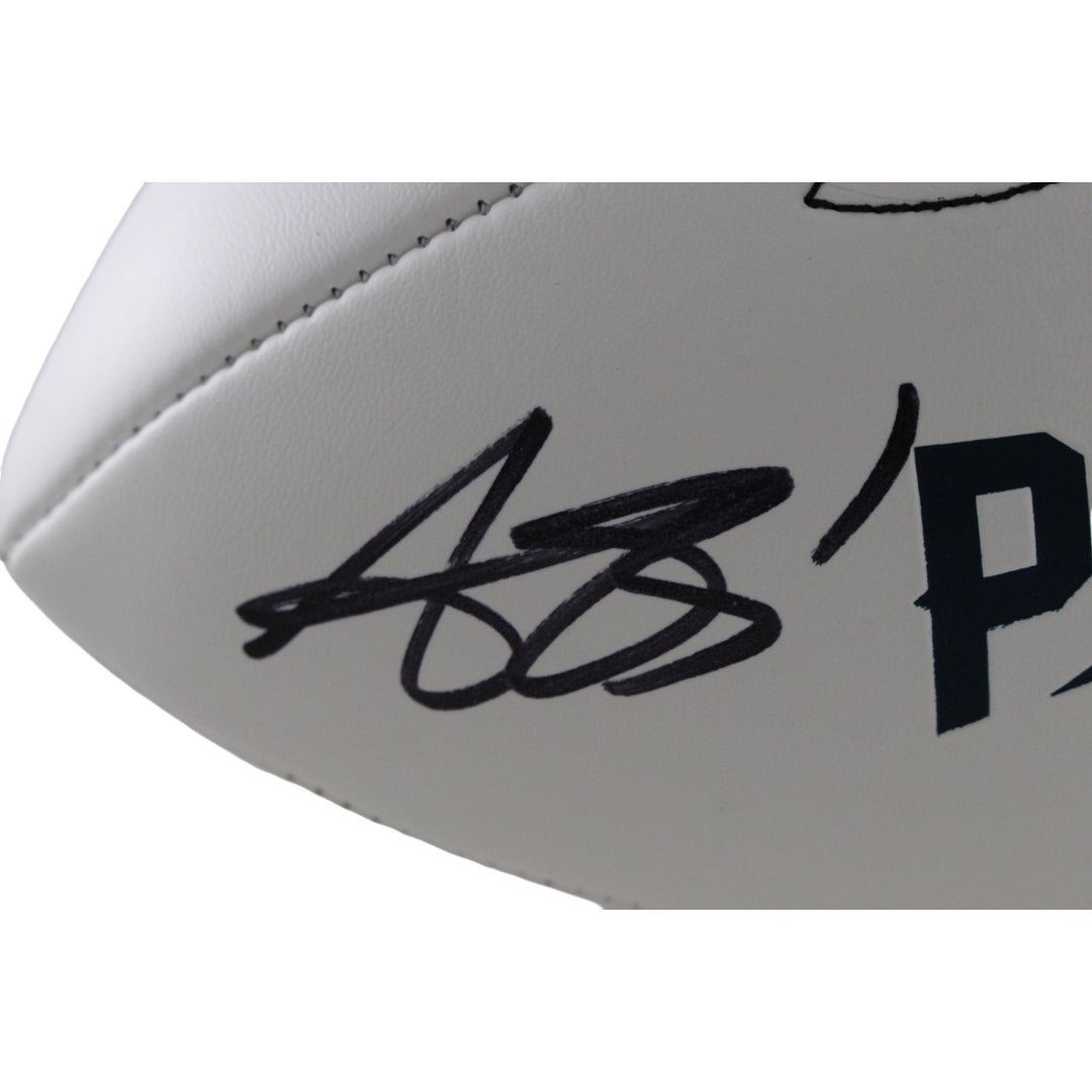 AJ Brown Autographed New England Patriots Logo Football Beckett Witnessed 57964
