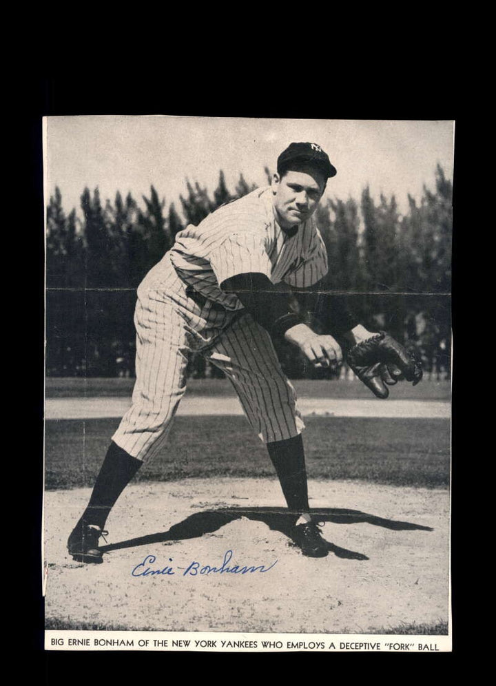 Ernie Bonham PSA DNA LOA Signed D49  8x10 Photo Autograph Yankees