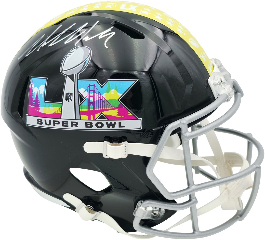 Mike Macdonald Signed Seahawks Black SB LX Full Size Replica Helmet BAS