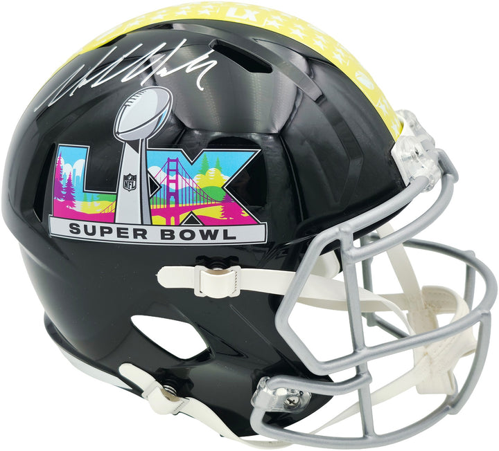 Mike Macdonald Signed Seahawks Black SB LX Full Size Replica Helmet BAS
