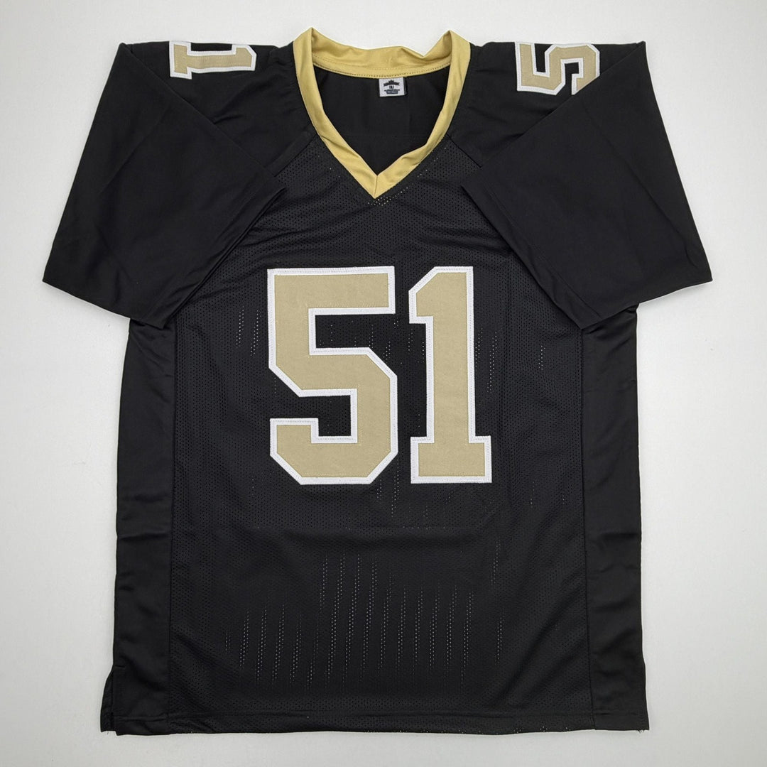 Autographed/Signed Jonathan Vilma New Orleans Black Football Jersey JSA COA