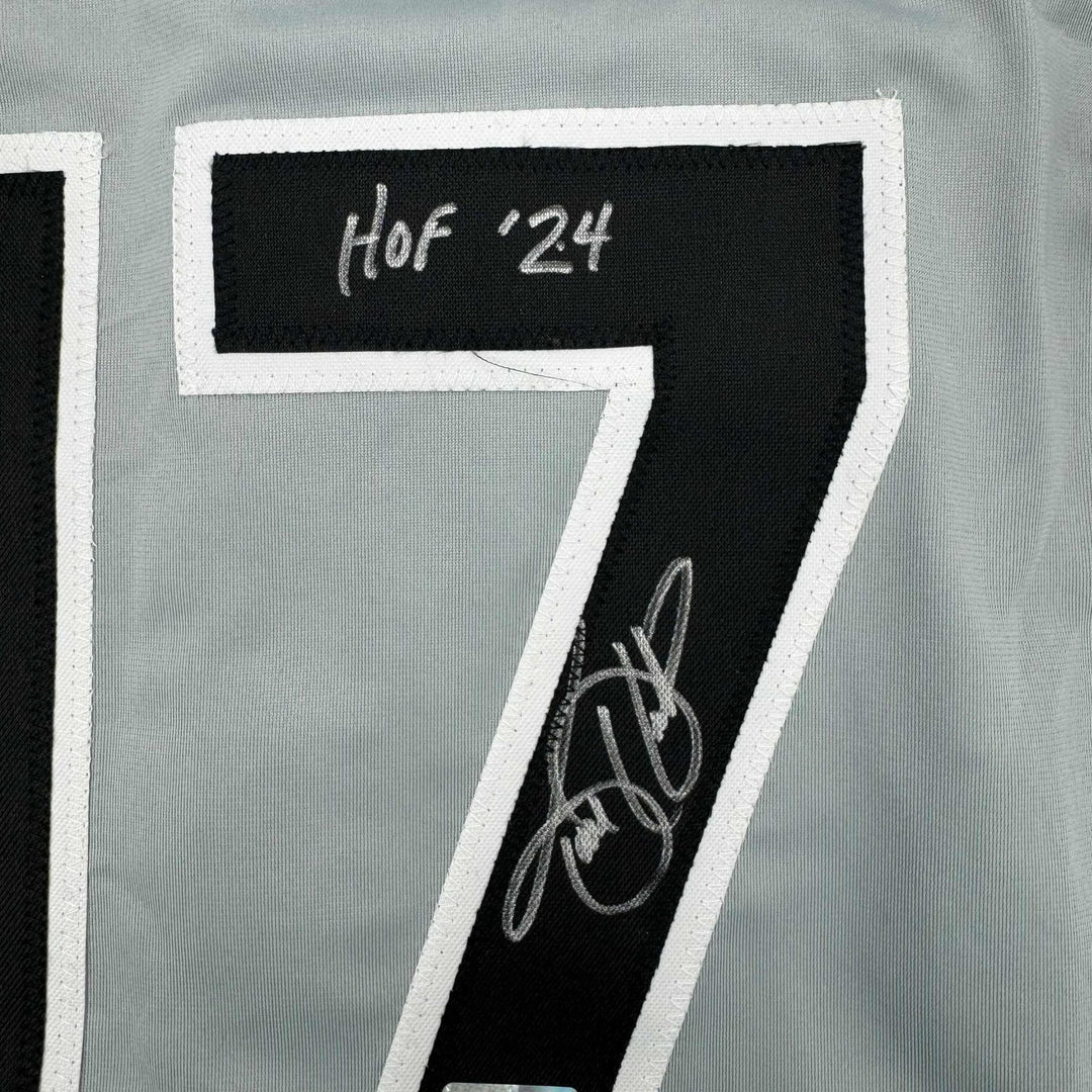 Framed Signed Todd Helton HOF 35x39 Colorado Grey Jersey Tristar COA