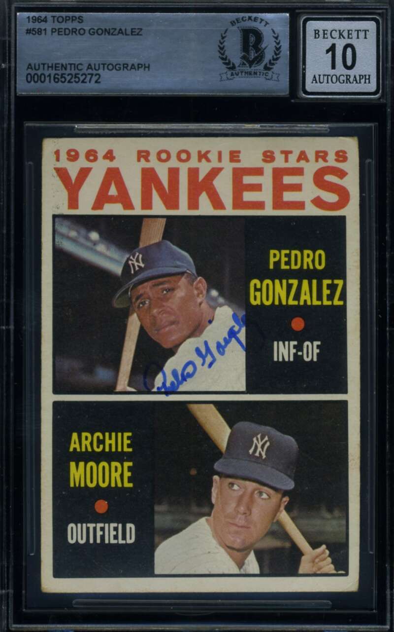 Pedro Gonzalez Gem Mint 10 Beckett BAS Signed 1964 Topps Rookie Stars Autograph