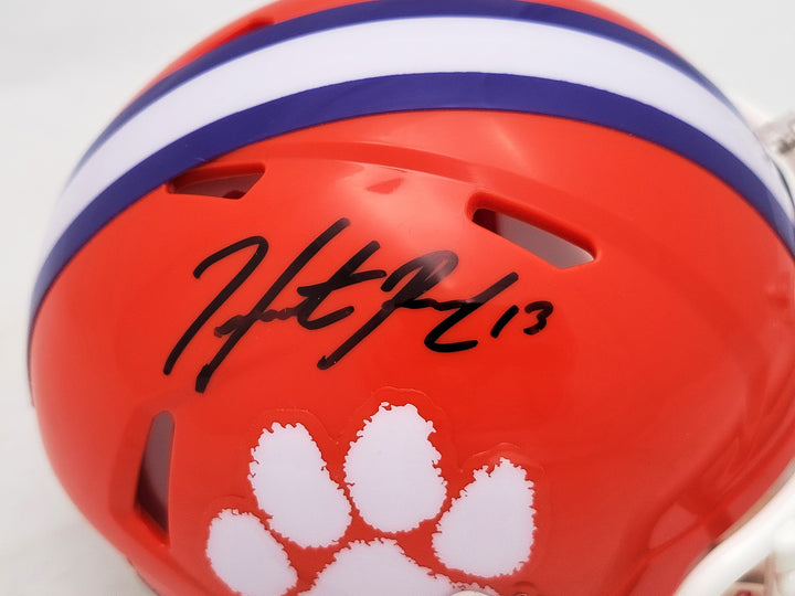 Hunter Renfrow Signed Clemson Tigers Orange Speed Mini Helmet Beckett