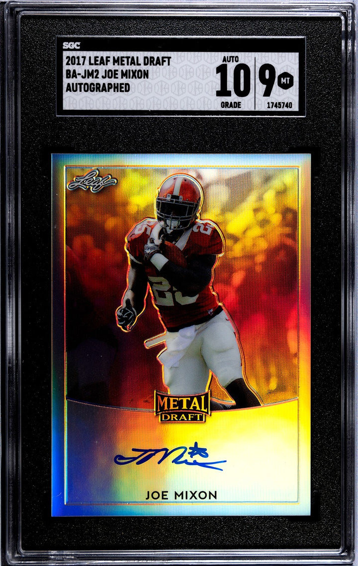 Joe Mixon 2017 Leaf Metal Draft Rookie On Card Auto- SGC Graded 9 MT-10 Auto