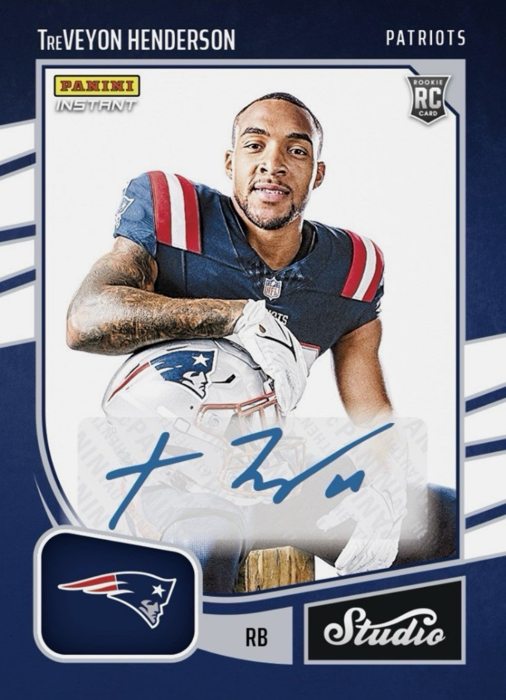 2025 Panini Instant TreVeyon Henderson #SR37 Studio RC Auto /99 Football Card