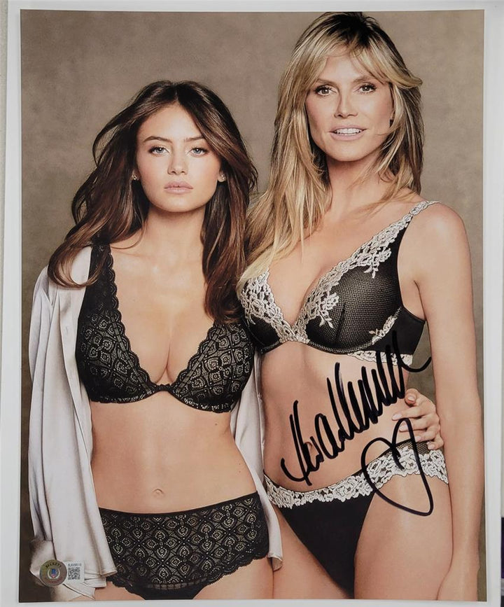 Heidi Klum signed 11x14 photo #2 Sports Illustrated model autograph Beckett BAS