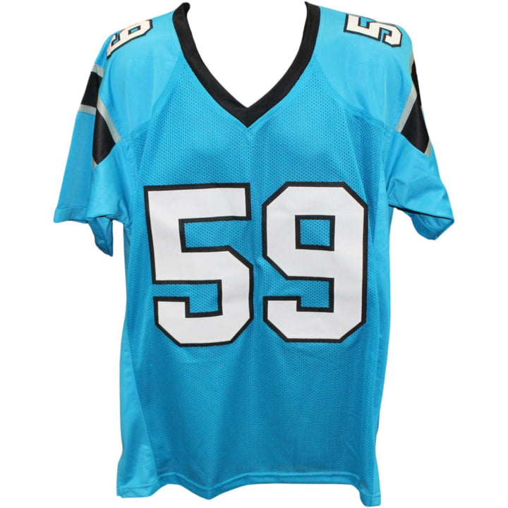 Luke Kuechly Autographed Pro Style sz XL Teal Jersey HOF Beckett Witness 56891