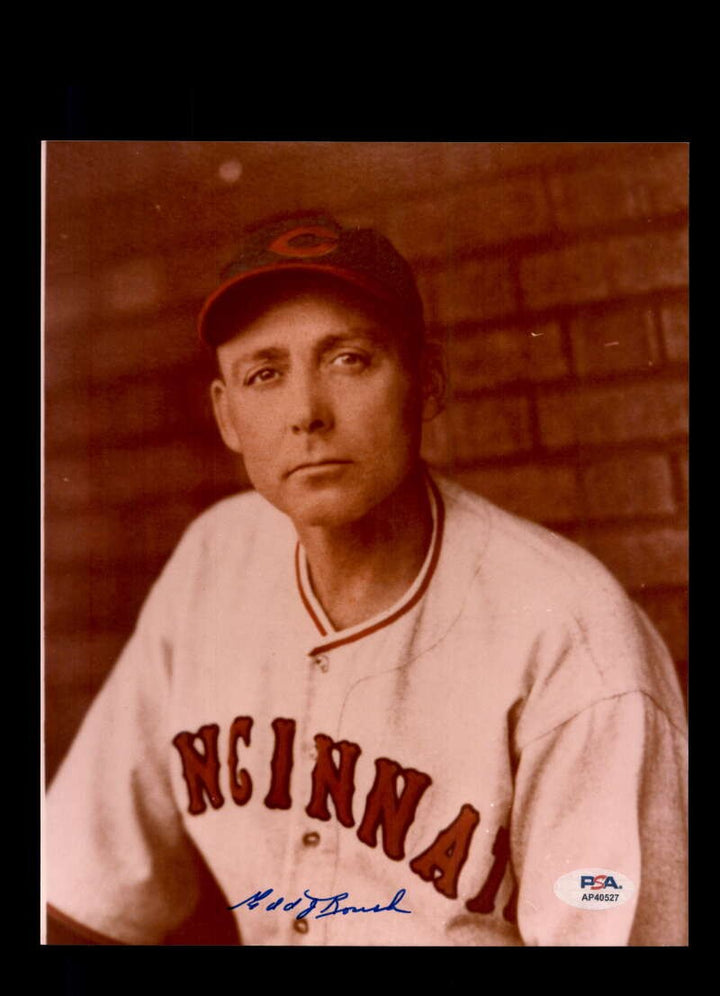 Edd Roush PSA DNA Signed 8x10 Photo Autograph Reds