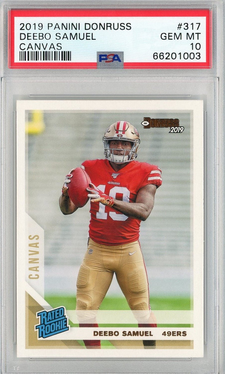 Graded 2019 Panini Donruss Deebo Samuel #317 Canvas Rookie Card PSA 10