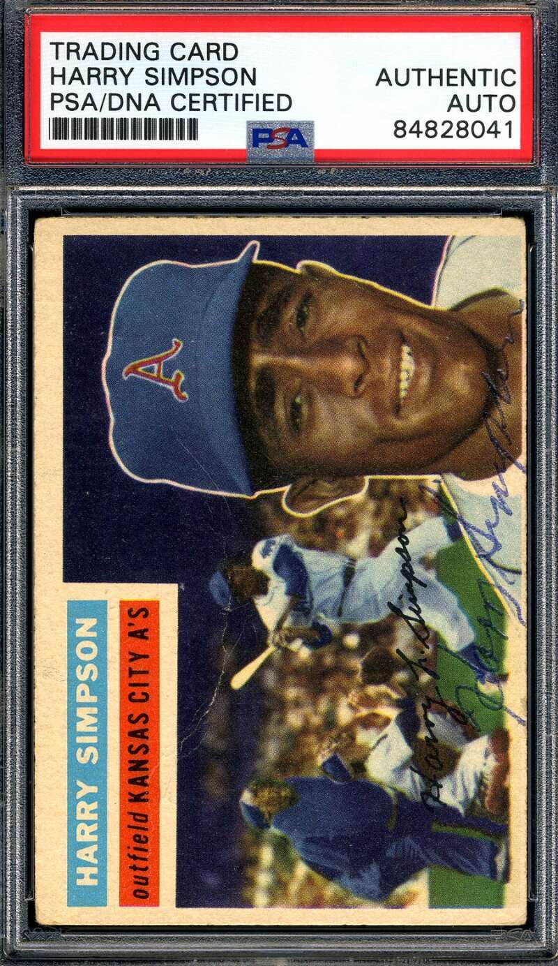 Harry Simpson PSA DNA Signed 1956 Topps Autograph