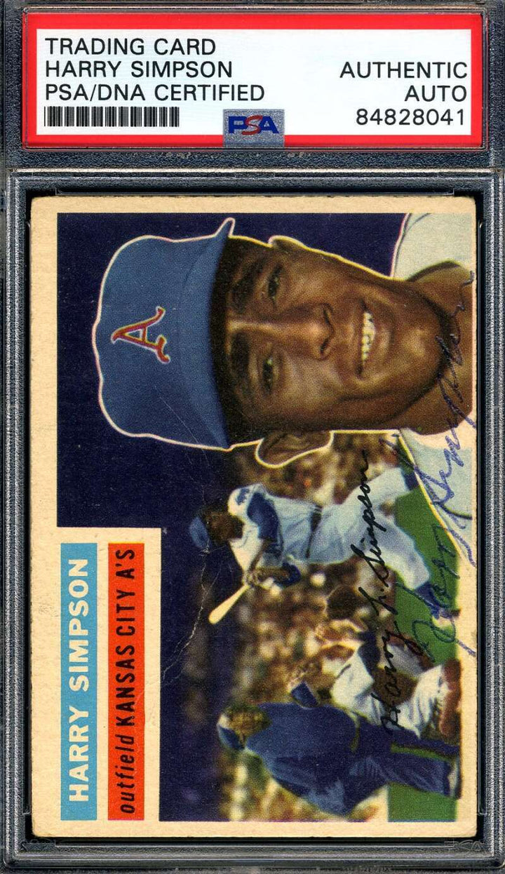 Harry Simpson PSA DNA Signed 1956 Topps Autograph