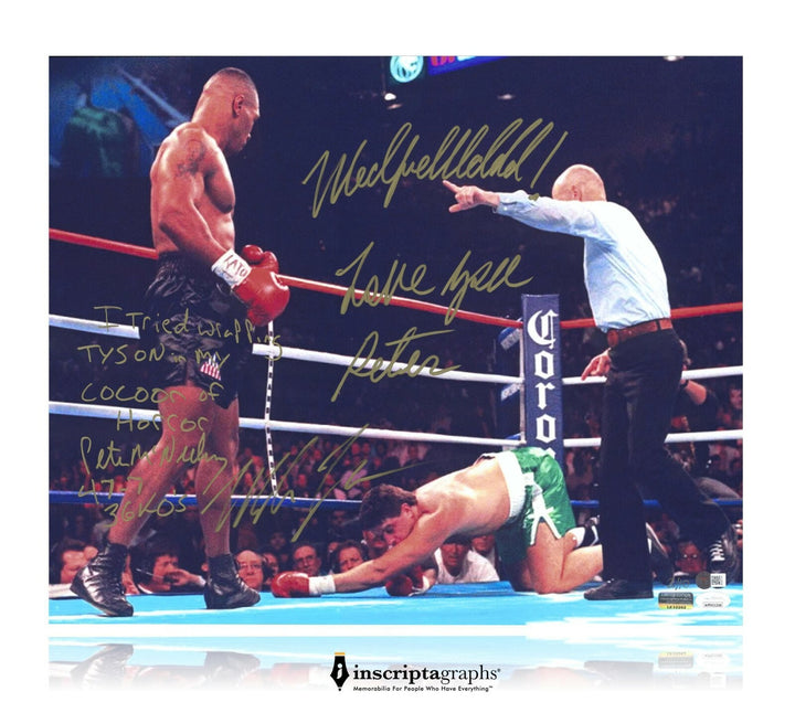 Mike Tyson Peter McNeeley Dual Signed Framed 16x20 Photo #D/10 Inscribed JSA COA