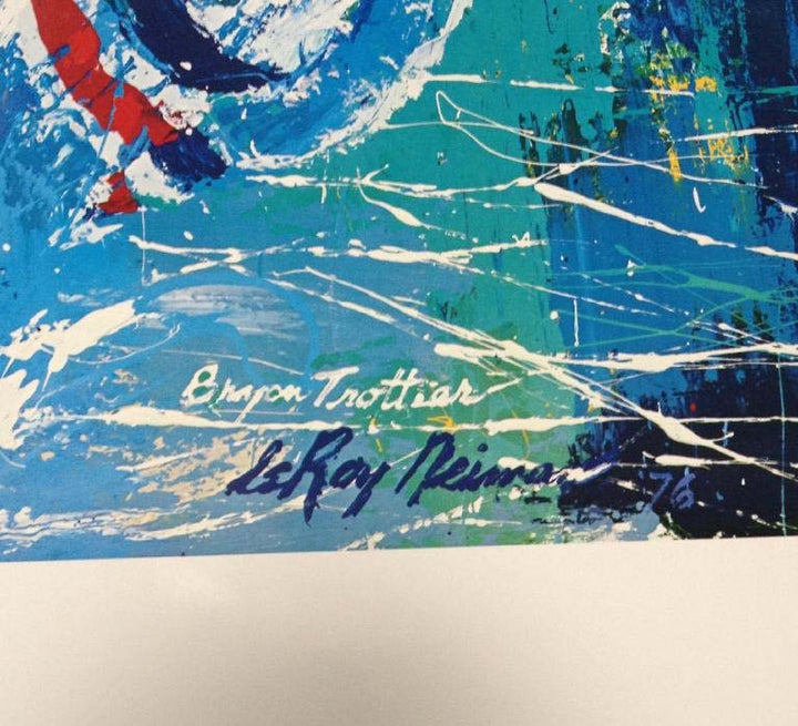 Bryan Trottier 1976 Rookie Ny islanders Leroy Neiman Litho 3 Color Key poster