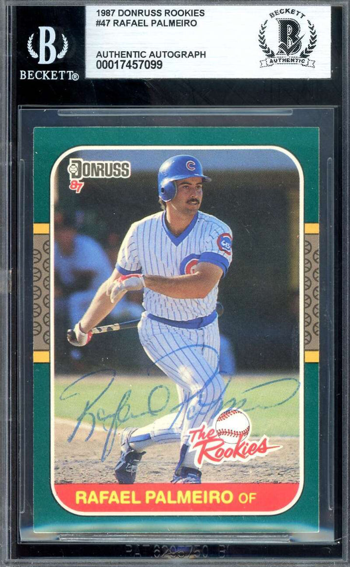 Rafael Palmeiro Beckett BAS Vintage Signed 1987 Donruss Rookies Autograph