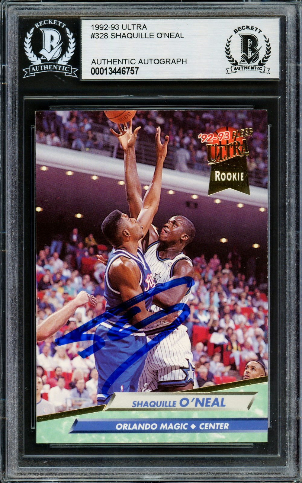 Shaquille Shaq O'Neal Signed 1992-93 Fleer Ultra RC 328 Orlando Magic Beckett