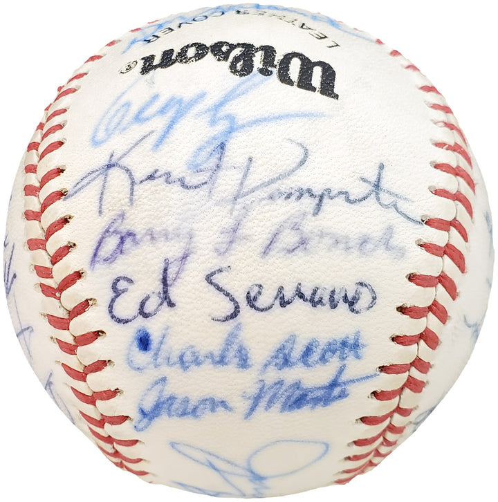 1983 Arizona State Signed Wilson Baseball 26 Sigs Barry Bonds Pre-Rookie Beckett