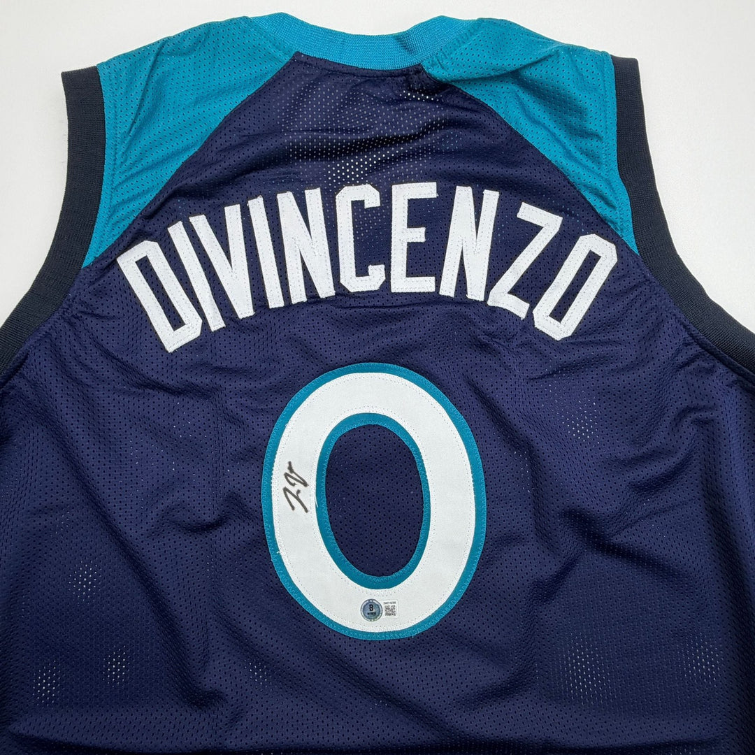 Autographed/Signed Donte Divincenzo Minnesota Blue Jersey Beckett BAS COA