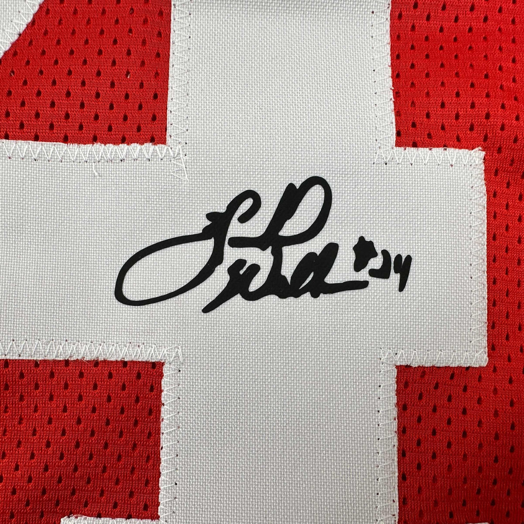 Facsimile Autographed Herschel Walker Georgia Red Reprint Jersey Size Men's XL