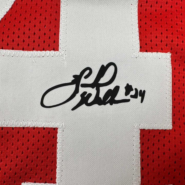 Facsimile Autographed Herschel Walker Georgia Red Reprint Jersey Size Men's XL
