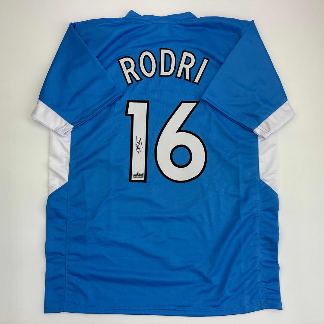 Facsimile Autographed Rodri Rodrigo Cascante Manchester City Reprint Jersey XL