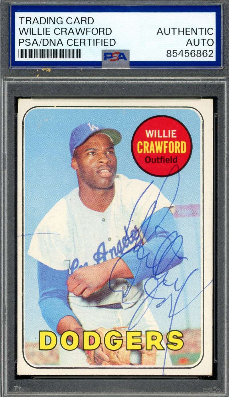 Willie Crawford PSA DNA Vintage Signed 1969 Topps Autograph