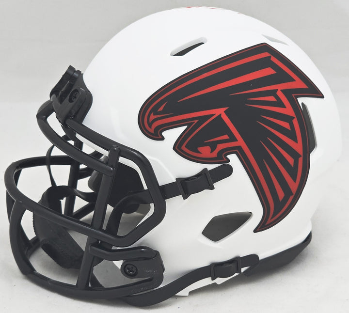 Kyle Pitts Auto Signed Falcons Lunar Eclipse White Speed Mini Helmet Beckett Wit