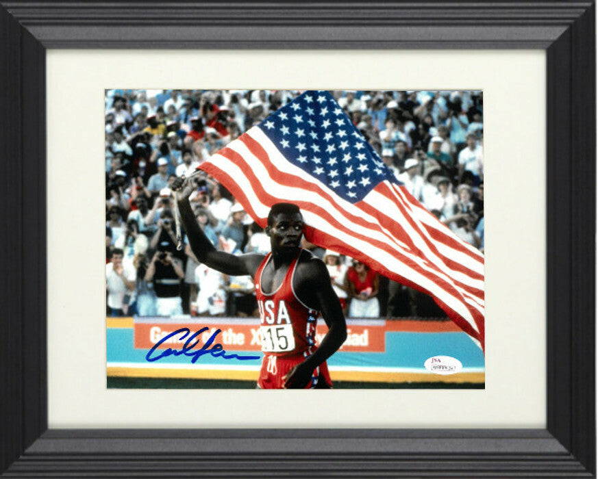 Carl Lewis signed Team USA 8x10 Photo Framed - JSA Witnessed (Olympics/9 Gold)