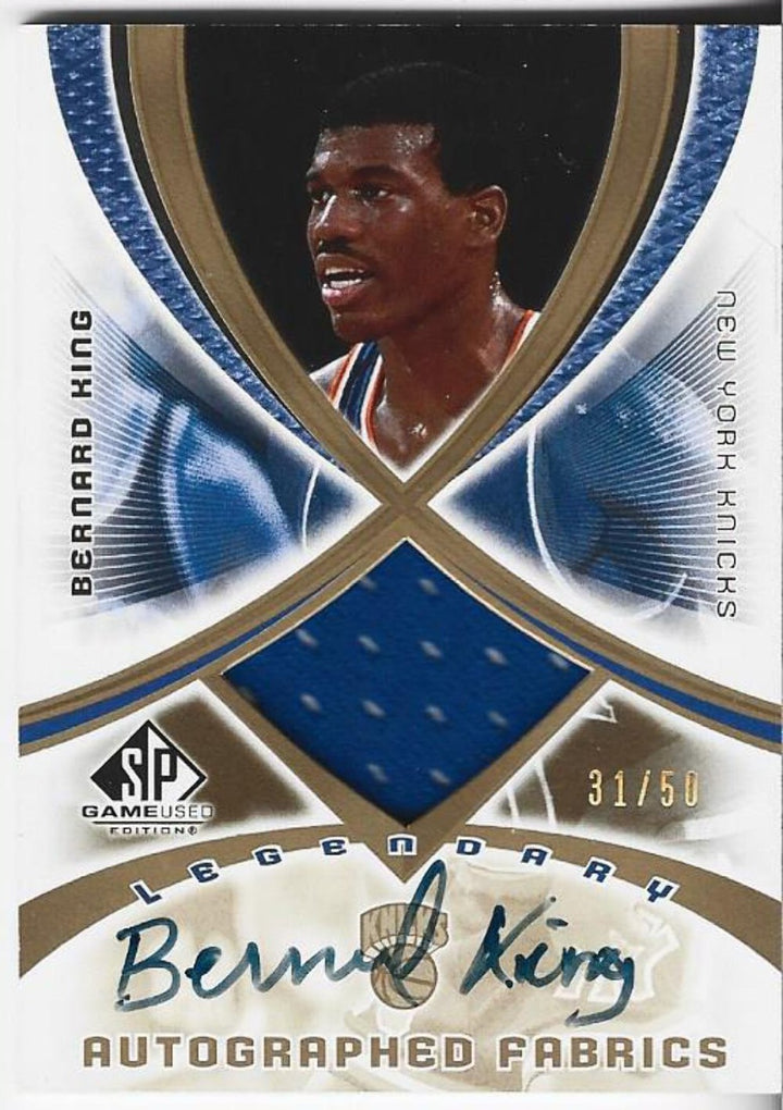 Bernard King 2005 Upper Deck Autographed Game Worn Jersey Card 31/50 #ALF-BK