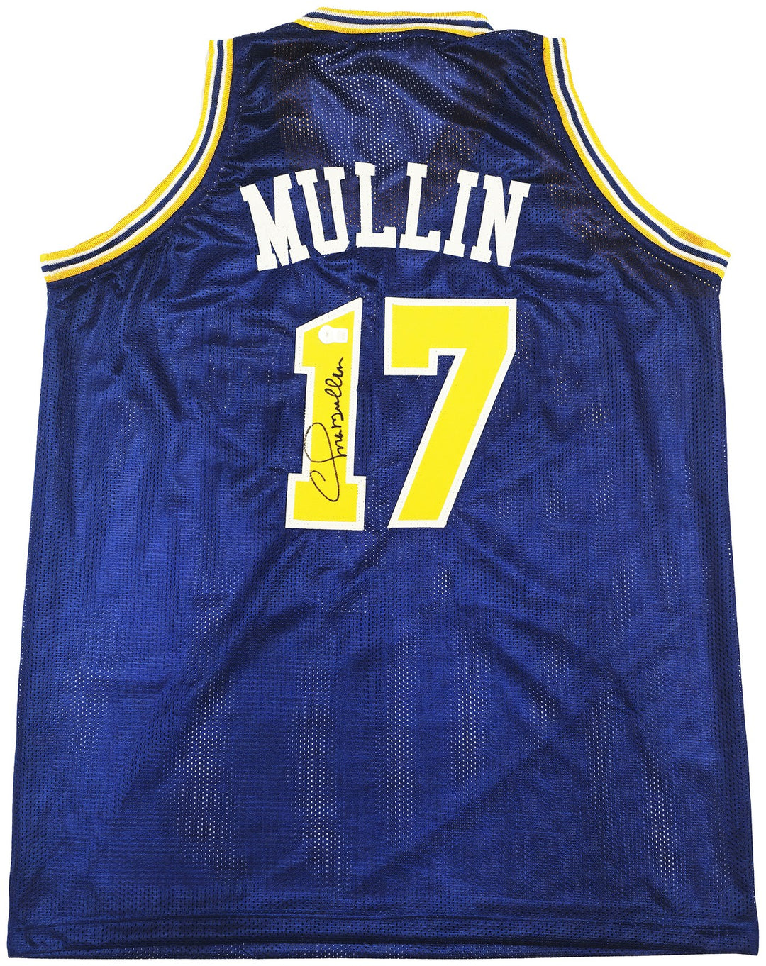 Golden State Warriors Chris Mullin Signed Blue Jersey Beckett BAS