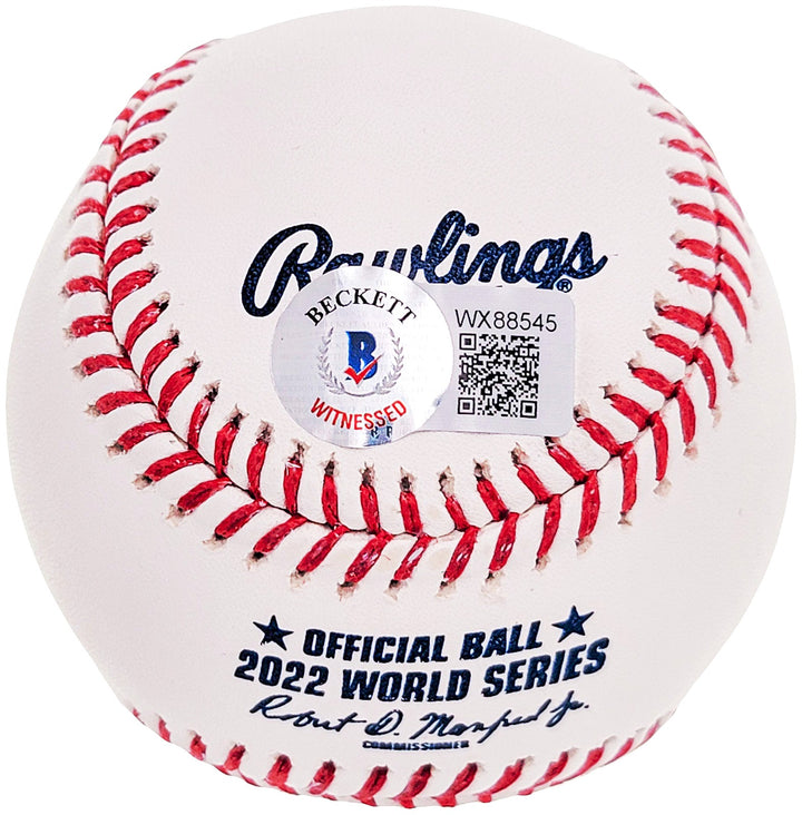 Jose Altuve Auto Official 2022 WS Logo MLB Baseball Astros 22 WS Champs Beckett