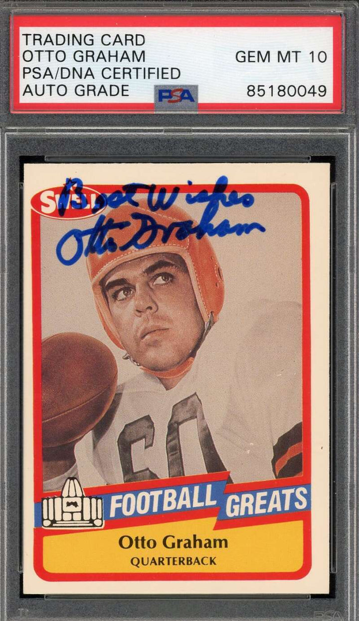 Otto Graham Gem Mint 10 PSA DNA Signed 1989 Swell Greats Autograph