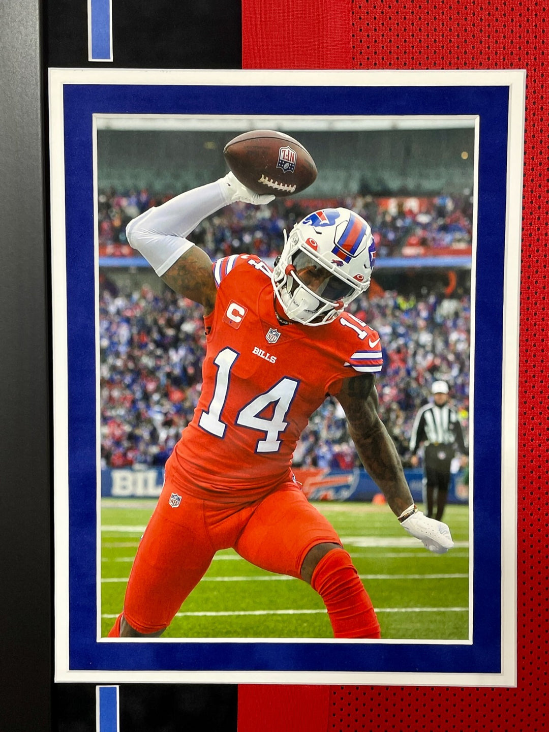 Stefon Diggs Autographed Buffalo Bills Red Jersey Framed BAS Signed Memorabilia