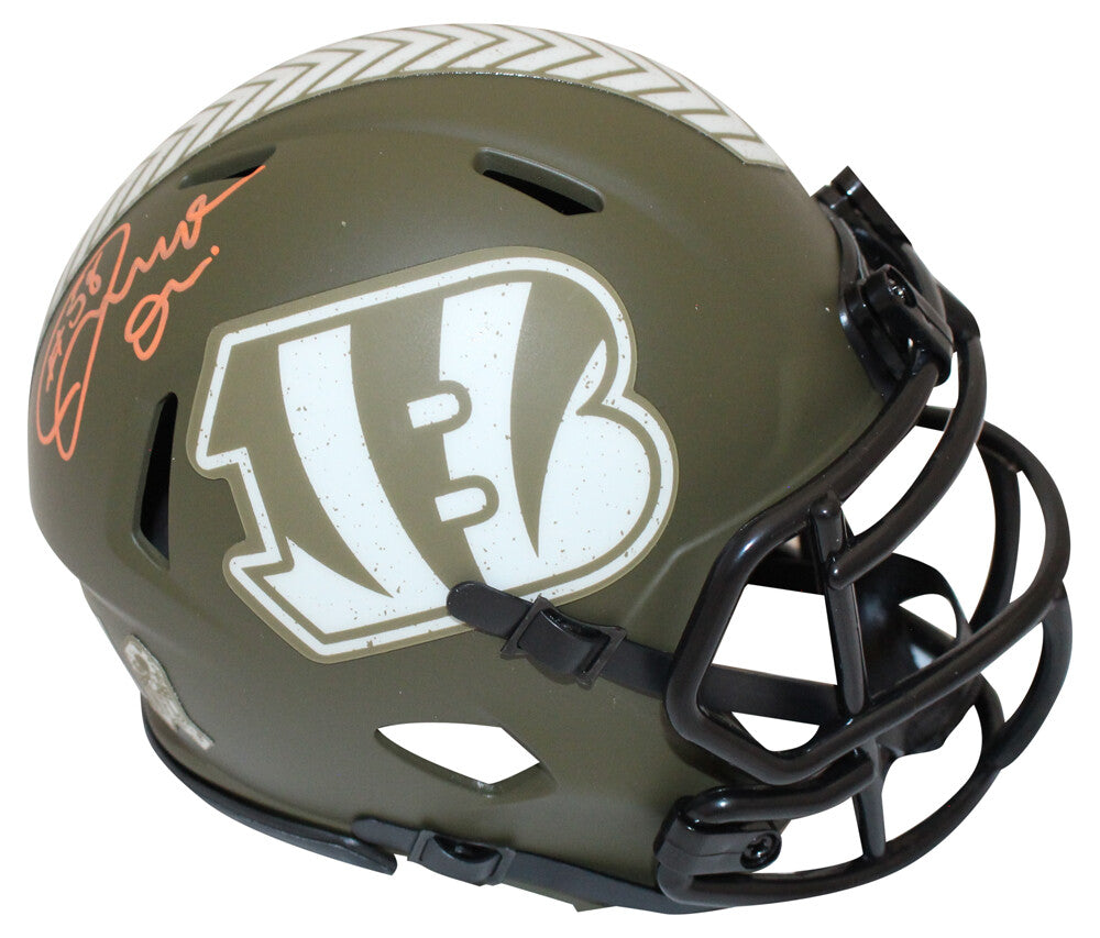 Joseph Ossai Autographed Cincinnati Bengals Salute Mini Helmet Beckett 39341
