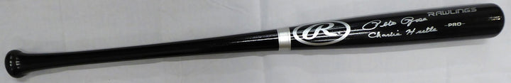Pete Rose Signed Black Rawlings Bat Cincinnati Reds "Charlie Hustle" PR Holo