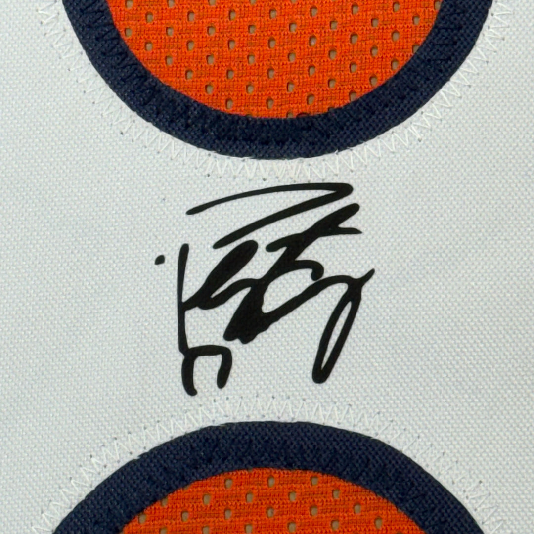 Framed Facsimile Autographed Peyton Manning 33x42 Orange Reprint Laser Jersey