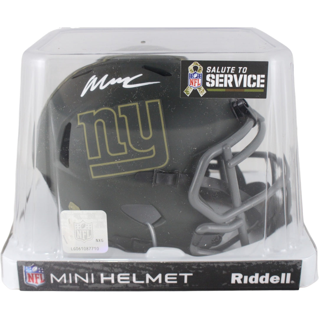 Abdul Carter Autographed New York Giants 25 STS Mini Helmet Beckett WIT 53451
