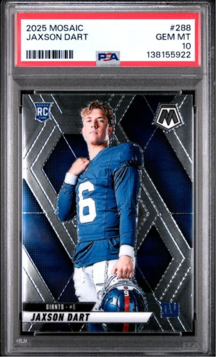Graded 2025 Panini Mosaic Jaxson Dart #288 Rookie RC Card PSA 10 Gem Mint