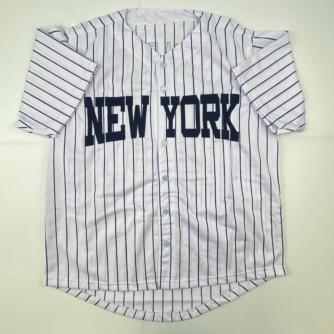 Autographed/Signed Chris Chambliss New York Pinstripe Jersey JSA COA