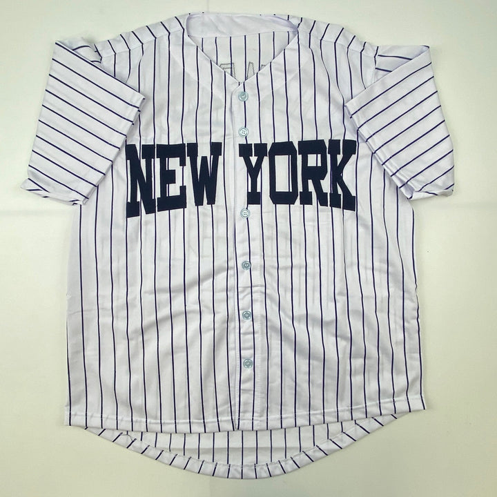 Autographed/Signed Chris Chambliss New York Pinstripe Jersey JSA COA