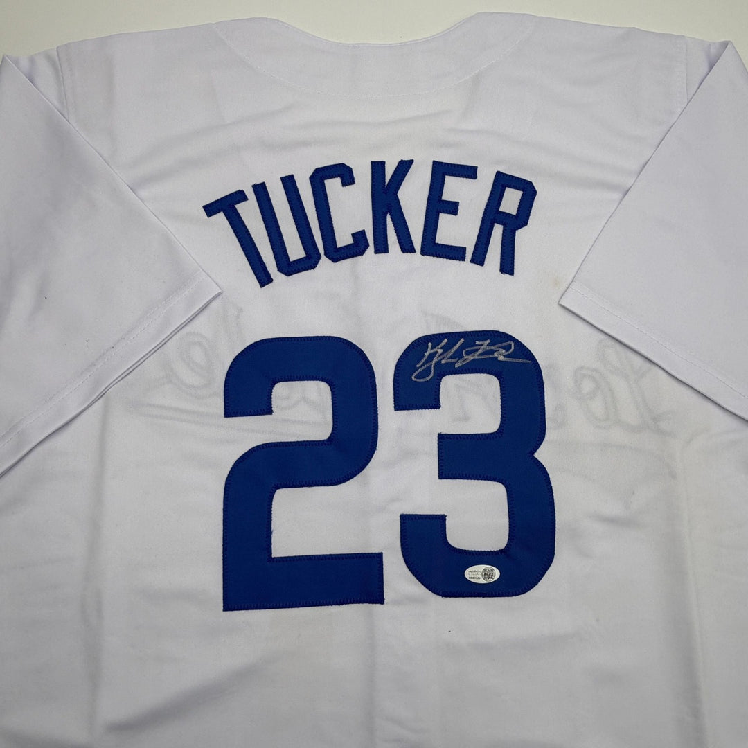Autographed/Signed Kyle Tucker Los Angeles White Baseball Jersey JSA COA