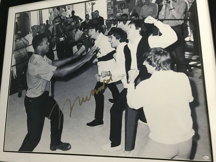 Muhammad Ali w/ The Beatles Signed 30x40 COA Online Authentics Framed Autograph