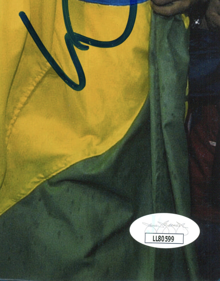 Ronaldinho Autographed Brazil World Cup 8x12 Photo Framed JSA COA Signed CBF